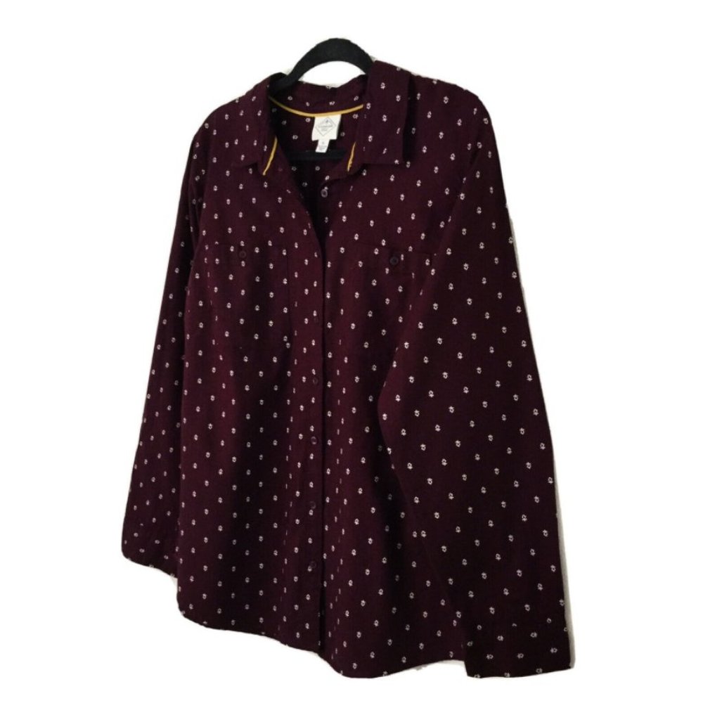 ⛔️SOLD OUT⛔️ SJB Burgundy Boho Button-Down Shirt - Picture 6 of 15